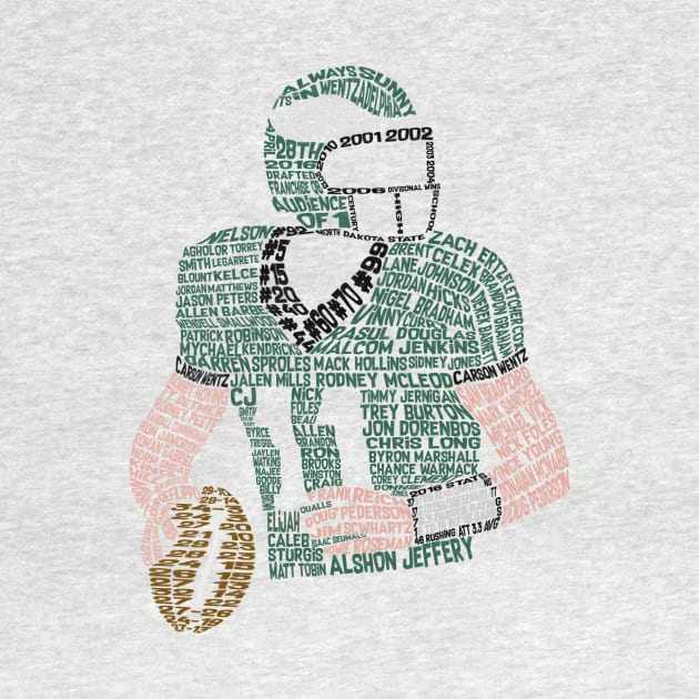 Carson Wentz Eagles Typography Art by hootdesigns11